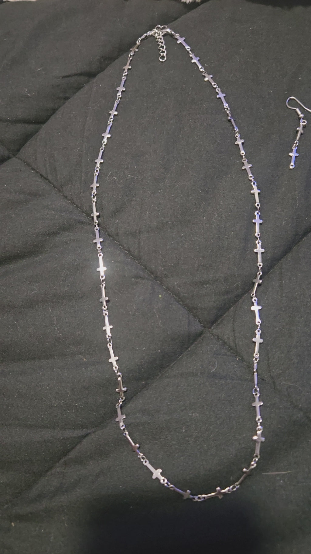 Custom-made cross necklace earring and bracelet set