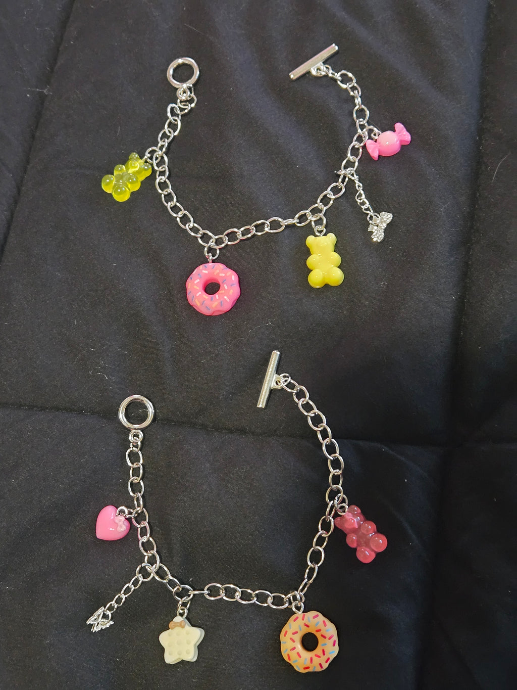 Teddy bear candy dangle bracelet necklace