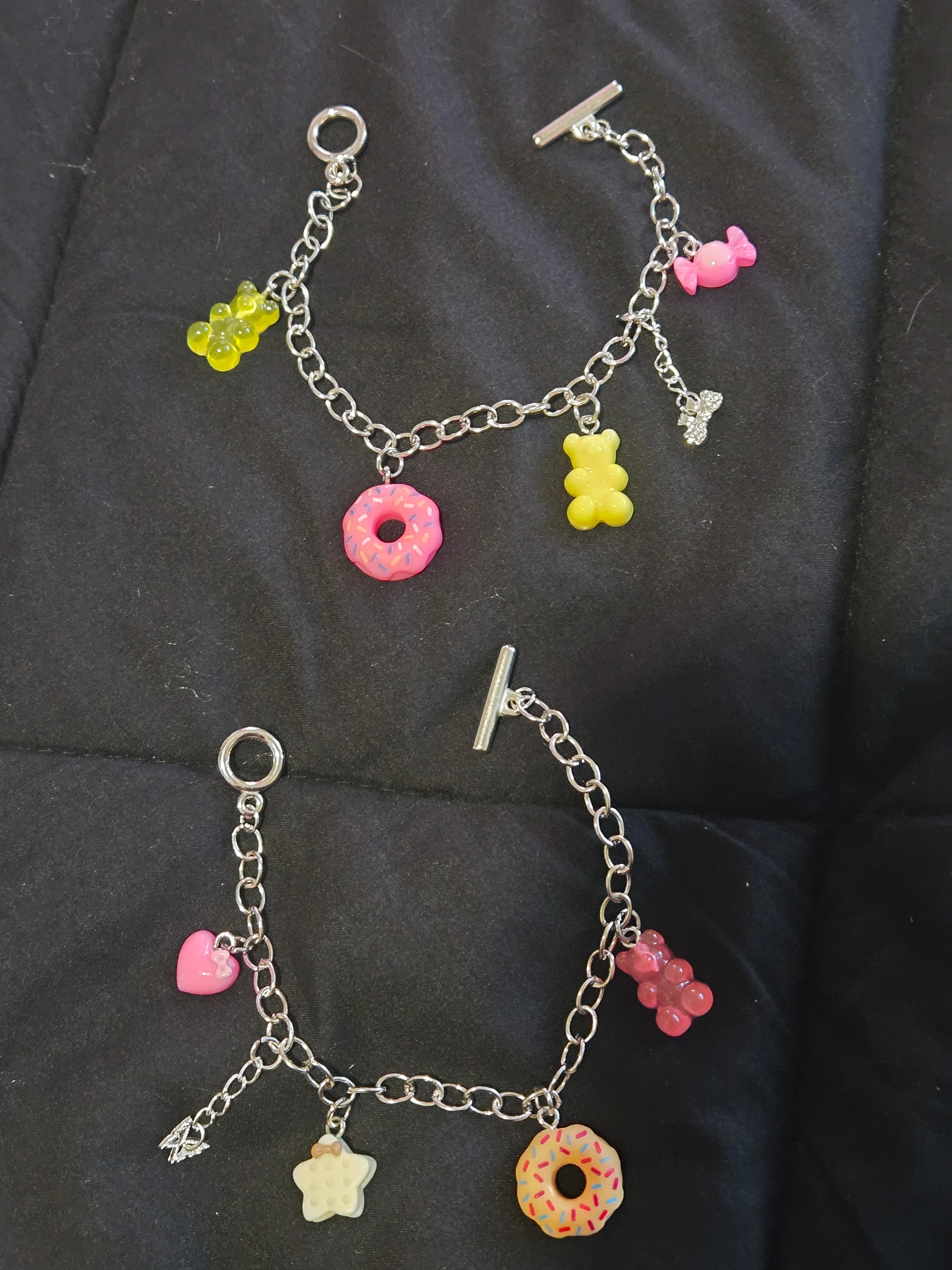 Teddy bear candy dangle bracelet necklace
